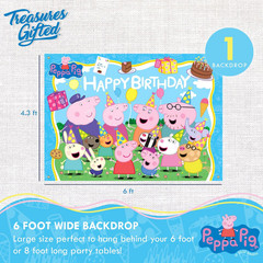 Officially Licensed Peppa Pig Birthday Decorations – Peppa Pig Backdrop – 4.25Ft