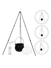 Witch Jar Ornaments Halloween Decoration Cauldron Tripod Bowl Glowing Effect