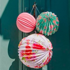 BOHO FLORAL GARLAND LANTERN Birthday Bohemian Garden Summer Party Decor Hanging