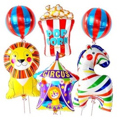 , Circus Balloons for Carnival Decorations – Pack of 6 | Carnival Balloons for