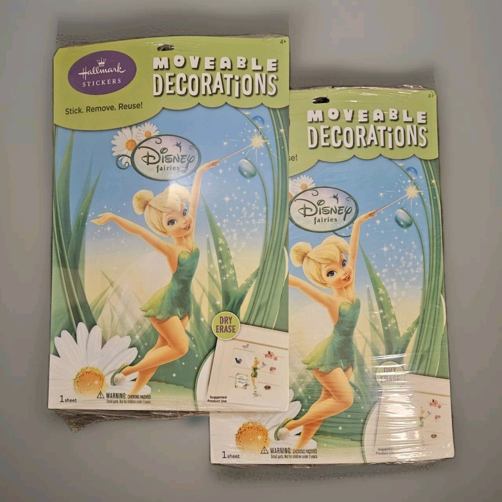 Tinker Bell Disney Fairies Birthday Party Moveable Sticker B-day – Lot of 2