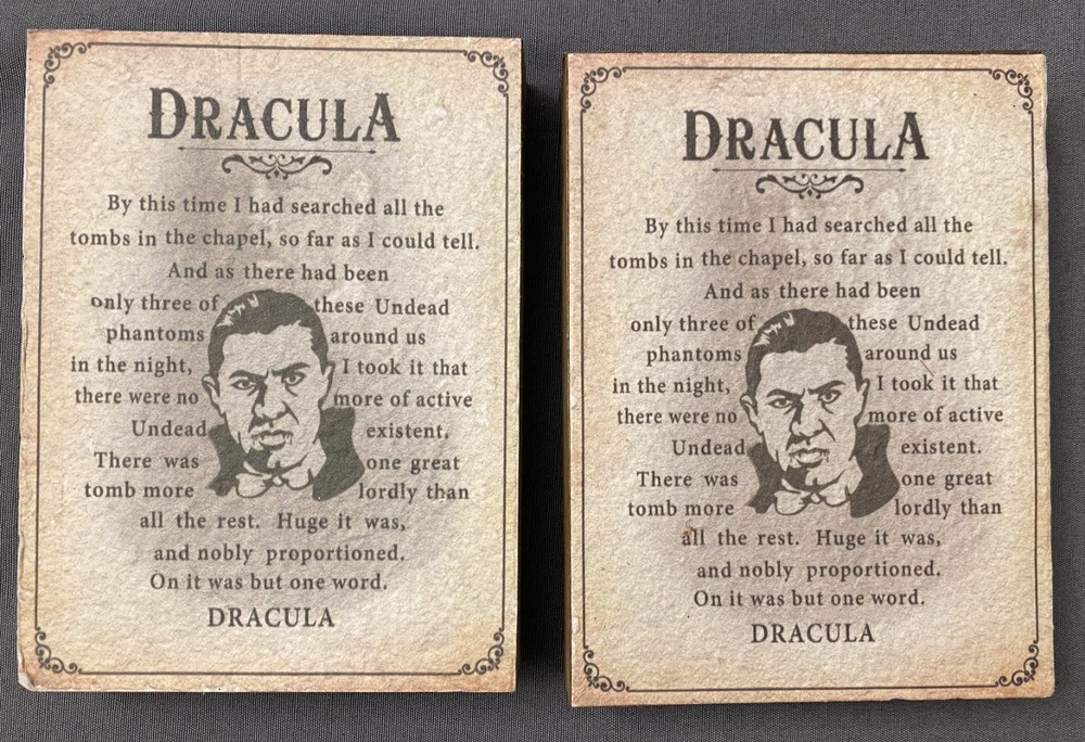 2 LOT ASHLAND HALLOWEEN DECORATION SIGN DRACULA MIDNIGHT MOON GHOST PUMPKIN NEW