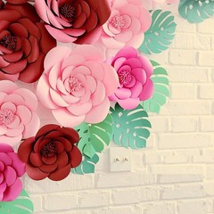 3pcs Party Paper Flower Wedding Flower Backdrop Decorations DIY Handcrafted F…