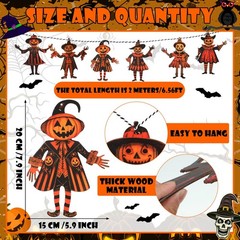 Wonderjune 6.56 ft Halloween Decorations feet, Vintage Color