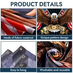4th of July Banner – Independence Day Patriotic Decorations 1776-2026 Background