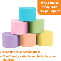 Pastel Crepe Paper Streamers – 6 Rolls 492Ft Crepe Paper Valentine’S Easter Moth