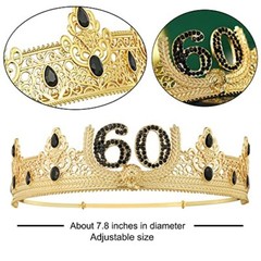 60TH Birthday King Crown and Sash Gifts for Men. Birthday Party Decoration fo…