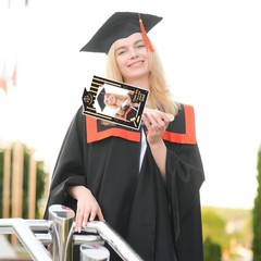 12 Pcs Law School Black Gold Graduation Fans for 4×6 inch Pictures Class of 2…