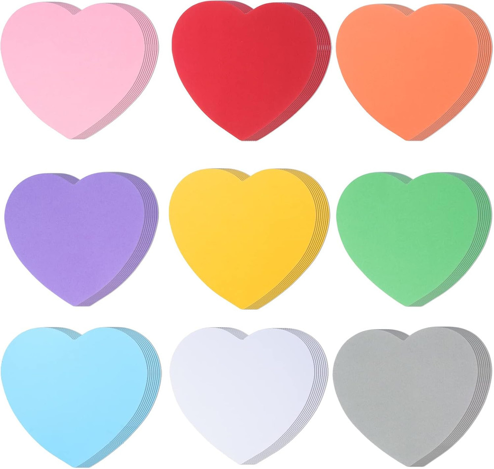 72 Pcs 6 Inch Large Heart Paper Cutouts, Double Sided Heart Shape Paper Decorati