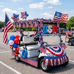 4th of July Golf Cart Decorations Kit, 250th Anniversary USA Patriotic Parade