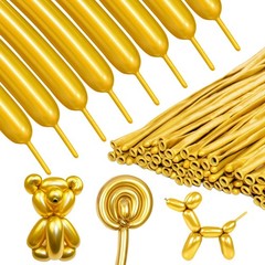 Metallic Gold Long Balloons Premium 260 Twisting Animals Magic Balloons for B…