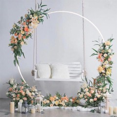 Metal Round Balloon Arch Backdrop Stand for Party Wedding Baby Shower Heavy Duty