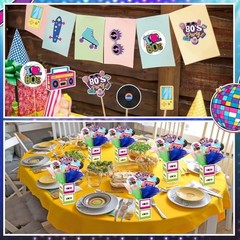 Sets 80’s Retro Party Decorations 80’s Centerpieces Retro Hip Hop Table 6