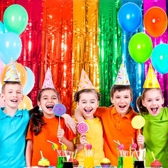 4 Packs Rainbow Foil Fringe Curtain, Assorted Color Metallic Tinsel Backdrop for