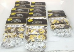 12 Gold Silver Black 1.2 Oz Confetti Graduation Packets Party Supplies Lot Of 12