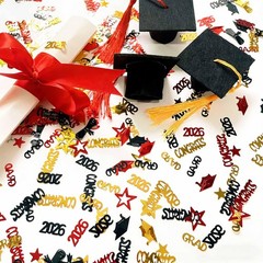 1000 PCS Red Gold Black Graduation Table Confetti Centerpiece Class Of 2026