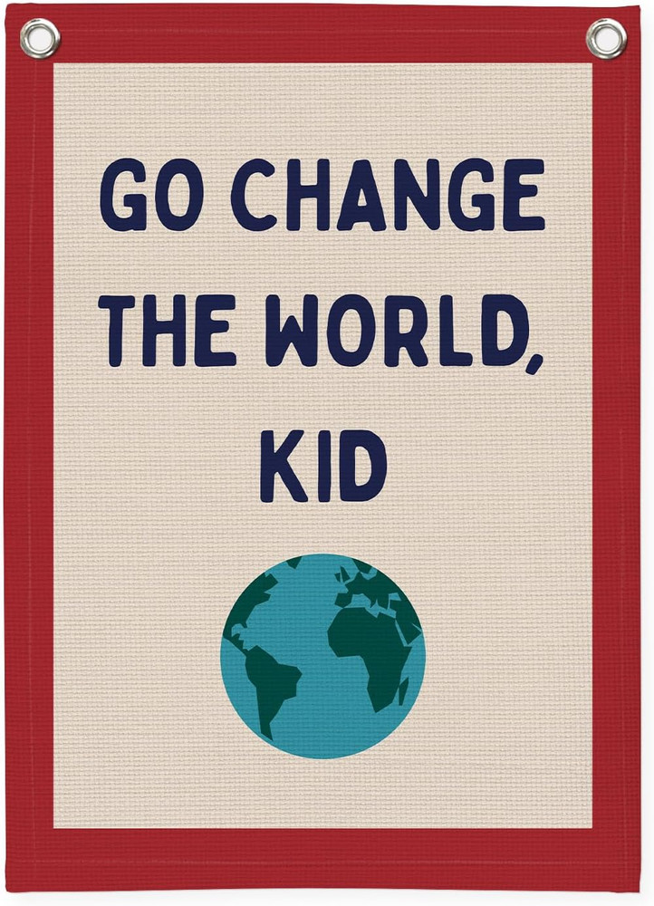 Classroom Decor,Motivational Wall Decor,Go Change the World Kid Linen Canvas Ban