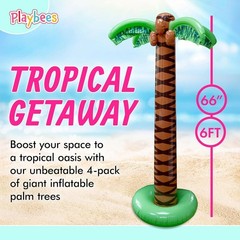 Ultimate 4-Pack Giant 6ft Inflatable Palm Trees for Tropical Celebrations
