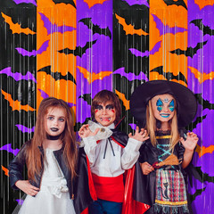 Halloween Party Decorations, 2 Pack Halloween Foil Fringe Curtains 3.3 X 6.6 Ft,