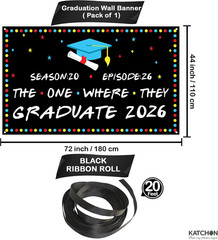 , The One Where They Graduate Backdrop 2026 – XtraLarge, 72×44 Inch | Graduation