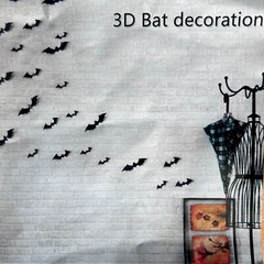 160x 3D Halloween Bats Wall Decorations (x10 packs) Adhesive Spooky Mixed Sizes