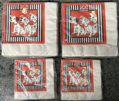 4 NeW 101 Dalmatians Party Napkins Disney 4 Packs Two Sizes In Package vtg NOS