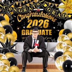 Nigifter Graduation Decorations 2026, 71PCS Gold Themed Set, Graduation…