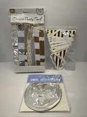 Sterling james co. white & gold party paper decoration pack (See Pictures!)
