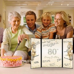 Black Gold 80th Birthday Party Decorations, Happy 80th Birthday Alternative S…