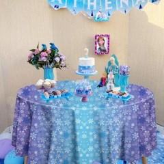 2 Pack Snowflake Tablecloths, 87×51» Plastic Blue Purple Snowflake Table Cover