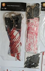 Halloween Party Decorations Set Horror Gore Blood Banners Knives Bats Creepy