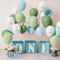 60 Pcs Bow Goose Balloons Set, 12 Inch Blue Green Latex Balloons Silly Goose …