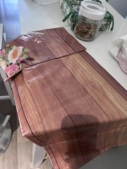 Floral Happy Birthday Tablecloths Cute Butterfly Wood Grain Table Cover