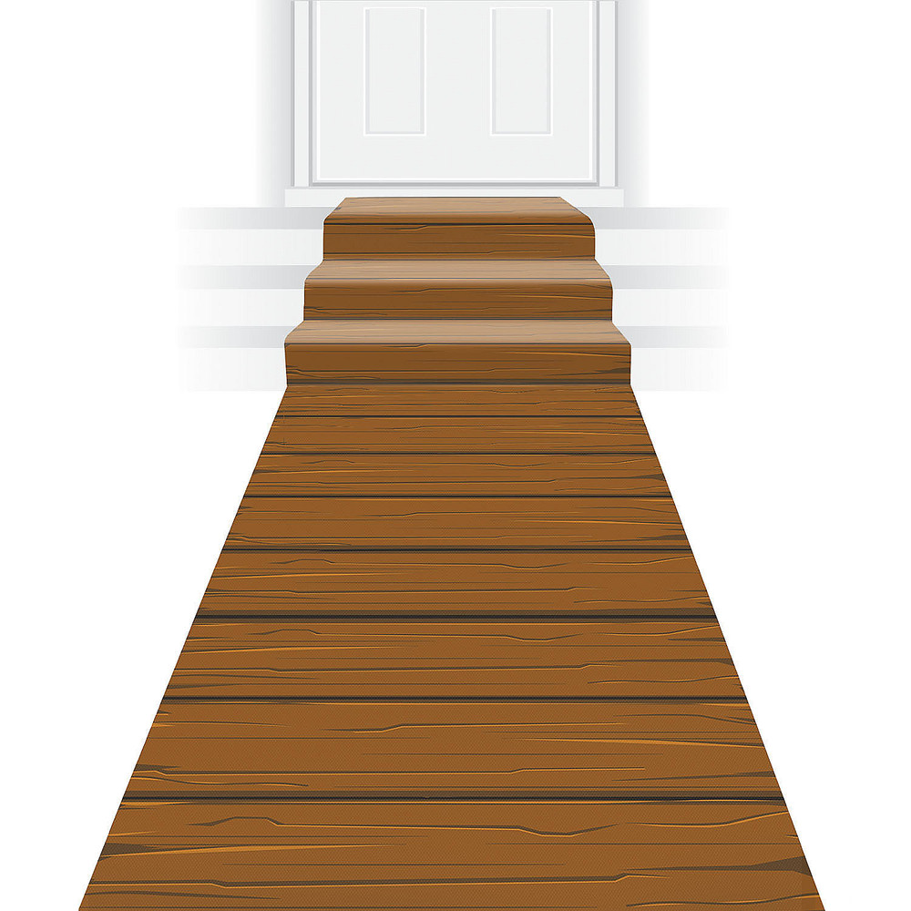 24×10 Ft. Wooden Plank Polyester Aisle Runner – Morris Costumes