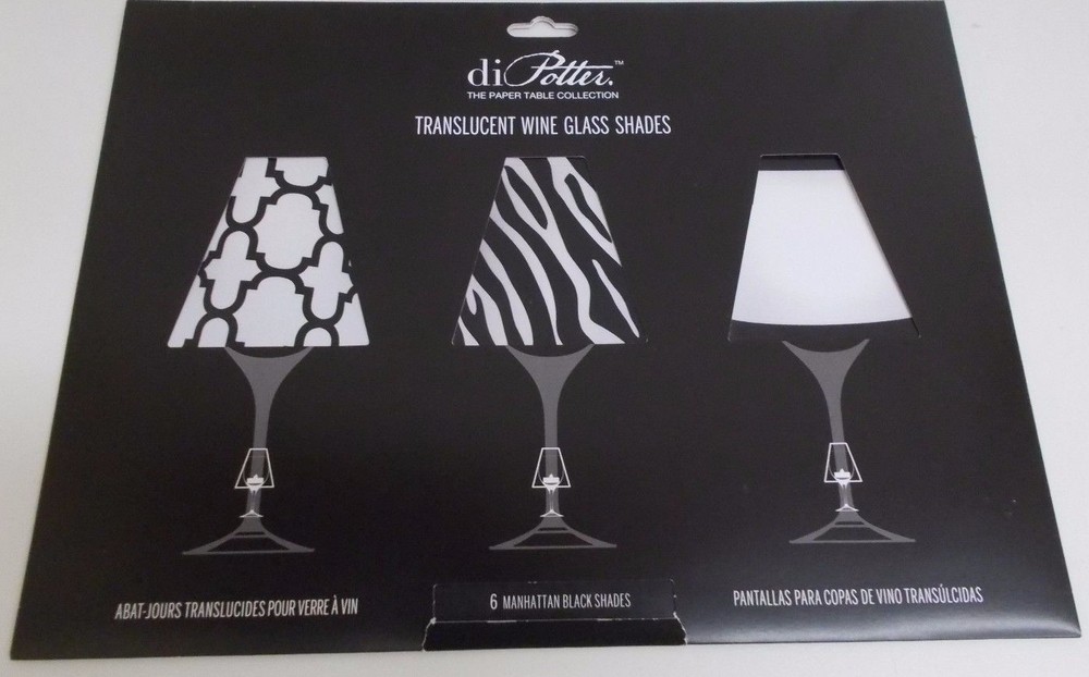 Di Potter Parchment Translucent Wine Glass Shades Set of 6 Paper
