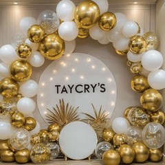 Premium Metallic Gold Balloon Garland Arch Kit Assorted Sizes for Events