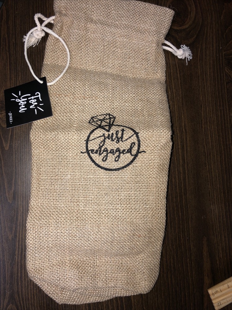 Burlap Wine Bag with Drawstring 100% Natural Jute Reusable Wine Bottle Gift