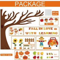 120 PCS Fall Bulletin Board Decorations Autumn Scarecrow Pumpkin Cutouts
