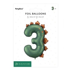 Dinosaur Number 3 Balloon 36 Inch Three Rex Balloons 3 Years Old Birthday Dec…