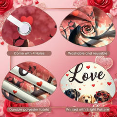 Love Themed Dog Door Cover Decorations Cute Puppy Banner for Wedding Anniversary
