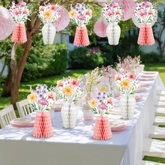 Wildflower Honeycomb Centerpieces Floral Vase Table Birthday Decorations 9 PCS