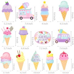 26Pcs Ice Cream Centerpiece Sticks, Table Decorations, Summer, Birthday, Shower