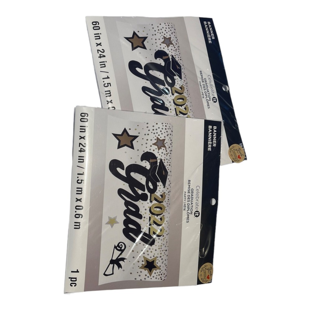 Two Pack 2022 Grad Banner 60 in x 24 in
