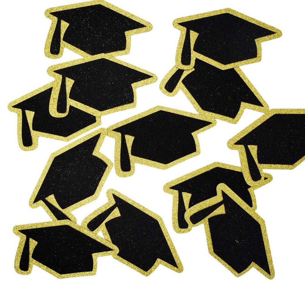 Grad Caps Glitter Confetti for Graduation Party Decorations Congrats