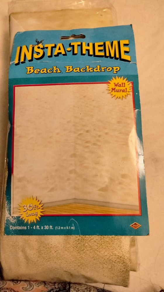 New Insta-Theme Beach Sand Backdrop Wall Mural, 4ft x 30ft