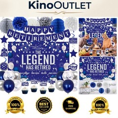 Happy Retirement Celebration Kit – 54pcs Blue Silver Theme for Memorable Parties