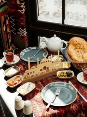 Enlarged 15.7in Metal Ramadan Table Sign – Eid Mubarak Tabletop Hollow Letters
