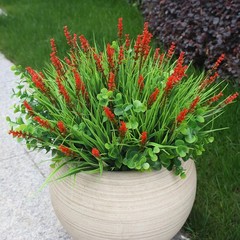 alyptus Artificial Flowers Outdoor 12 Bundles Fake Plants Large, Red