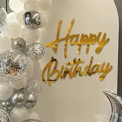 Acrylic Mirror Sticker Happy Birthday Wall Sign for Bedroom Background Party New