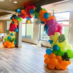 Tropical Balloons Kit, 60 PCS 12Inch Hawaiian Balloons Hot Pink Orange Teal G…